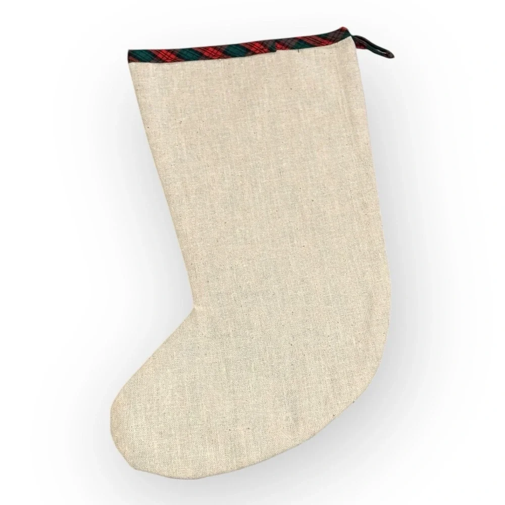Vintage Rustic Primitive‎ Santa Claus Christmas Stocking Country Folk Style